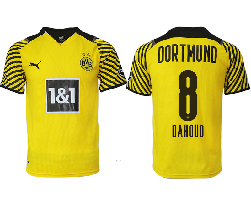 Men 2021-2022 Club Borussia Dortmund home yellow aaa version #8 Soccer Jersey->borussia dortmund jersey->Soccer Club Jersey